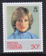 British Antarctic Territory 1982 Queen Elizabeth Single 50p Stamp From Diana Birthday Set In Unmounted Mint - Neufs