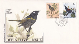 NEW ZEALAND 1986 HIGH VALUE BIRDS SET FDC. - Storia Postale