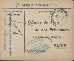Guerre 14 Franchise FM Prisonniers De Guerre Cachet Comité De Secours Mutuels Camp De Prisonniers De Hammelburg - Guerra De 1914-18