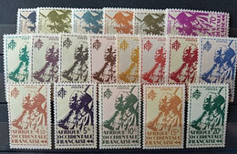 AOF - 1945 - SERIE DE LONDRES - YVERT N° 4/22 ** MNH - COTE = 20.7 EUR. - - Unused Stamps