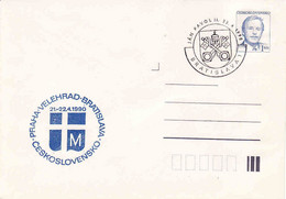 Czechoslovakia 1990, Praha - Velehrad, Bratislava, Visit John Pavul II 21. - 22.4 .1990 - Enveloppes