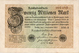 GERMANIA  - 20  MILLIONEN  MARK  1923 -  P-108c.3 - 20 Miljoen Mark