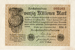 GERMANIA  - 20  MILLIONEN  MARK  1923 -   Wor:P-108d, Ros:R-107f  XF++AUNC - 20 Mio. Mark