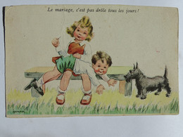 CPA Illustrateur Janser - Le Mariage, C'est Pas Drôle Tous Les Jours - Enfant Style G Bouret - Chien - Janser