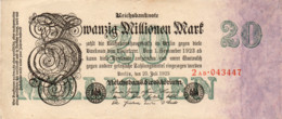 GERMANY-20 MILLIONEN MARK 1923  - Wor:P-97b.1, Ros:R-96b - XF++ - 20 Miljoen Mark