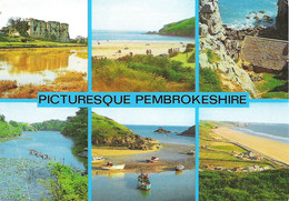 SCENES FROM PEMBROKESHIRE, WALES. USED POSTCARD Ls2 - Pembrokeshire