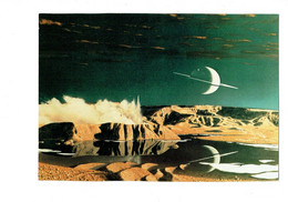 Cpm - Conception Artistique De Saturne Vue à Partir De Son Satellite Titan - .. Méthane Et Azote - éd. GALAXY CONTACT - Astronomie