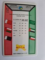 KUWAIT  GPT CARD/MAGNETIC/  ADVERTISING /  19KWTA  TELEPHONE RATES 1994    / KWT 36  KD 3  Fine Used Card  ** 10473** - Koeweit