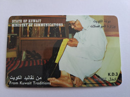 KUWAIT  GPT CARD/MAGNETIC/  ADVERTISING /  24KWTA  TRADITIONS  / KWT 42A  KD 3  Fine Used Card  ** 10474** - Kuwait