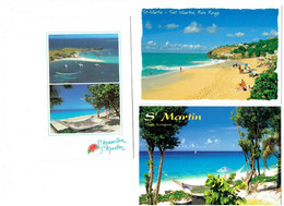 Lot 3 Cpm - St Maarten - Saint Martin - Baie Longue / Baie Rouge - Plage Hamac Bateau - Saint Martin