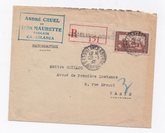 ENVELOPPE RECOMMANDEE DE CASABLANCA POUR PARIS DU 29/05/1937 - Briefe U. Dokumente