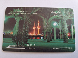 KUWAIT  GPT CARD/MAGNETIC/  ADVERTISING /  7KWTB  KUWAIT TOWERS      / KWT 19 KD 5  Fine Used Card  ** 10480** - Koeweit
