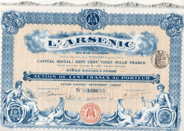 L'ARSENIC - TRES BELLE ACTION ILLUSTREE DE 100 FRS - ANNEE 1911 - Agricoltura