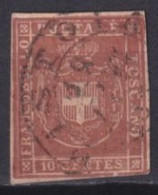 TOSCANE - 1860 - YVERT N° 19 OBLITERE - COTE = 50 EUR - Toscana