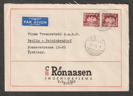 NORWAY: 1953 COVERT WITH  35 Ore  PAIR (327) - TO GERMANY - Storia Postale