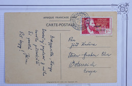 16 A.E.F BELLE CARTE RRR  1943 FRANCE LIBRE MOYEN CONGO BRAZZAVILLE A VIENNE.+ N° 140B + GEN DE GAULLE+AFF. PLAISANT - Storia Postale