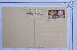 16 FRANCE A E F. BELLE CARTE RRR 1942 BRAZZAVILLE MOYEN CONGO GEN DE GAULLE + N° 140A +AFFRANCH. PLAISANT - Brieven En Documenten