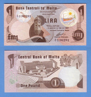 MALTA , P 34a, 1 Lira , L 1967 (1979) ,almost  UNC Presque Neuf , NO Blind Dot - Malte