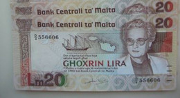 MALTA , P 40, 20 Lira , L 1967 (1986) , UNC Neuf , 2 Notes , - Malta