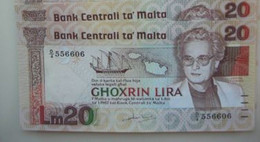 MALTA , P 40, 20 Lira , L 1967 (1986) , UNC Neuf , 2 Notes , - Malte