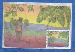 CP Polynésie Française Carte Maximum 1er Jour  Papeete 15 Oct 1997 Artistes En Polynésie Paréo Peint M Garnier Bissol - Lettres & Documents