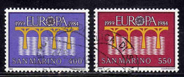 REPUBBLICA DI SAN MARINO 1984 EUROPA UNITA CEPT SERIE COMPLETA COMPLETE SET USATA USED OBLITERE' - Usados