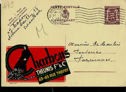 Publibel Obl. N° 449 ( CHARBONS Theunis Fres Et Cie - Schaerbeek ) Obl. BXL 1941 - Publibels