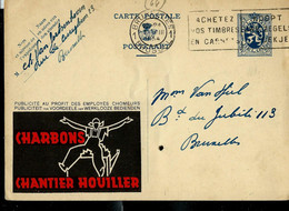 Publibel Obl. N° 64 ( CHARBONS - énergie Fossile - Chantier Houiller) Obl. BXL 1934 - Publibels