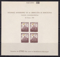 España - Barcelona - 1941 - HB 29s - Nuevo - Variedad Sin Color Rojo - Barcelona