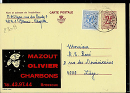 Publibel Obl. N° 2308 ' Mazout - Olivier - Charbons - Bressoux) Obl. HENRI - CHAPELLE - A A - 1971 - Publibels