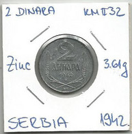 Gh4 Serbia 2 Dinara 1942. KM#32 - Serbia