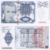 SERBIA 100 Dinara 2022 UNC,  Fantasy Banknote Nikola Tesla - Serbien