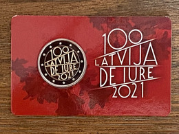 LETTONIE 2021 2 € EURO "100 Ans République " BU Coincard - Lettonie