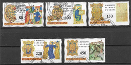 VATICANO 1980 CENTENARIO DELLA NASCITA DI S.BENEDETTO - PATRONO D'EUROPA SASS. 671-675 USATA VF - Used Stamps