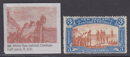 New Zealand, SG 372a, Large Pt OG (small Thin) "White Flaw Behind Chieftan" Var - Neufs