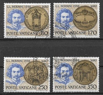 VATICANO 1980 CENTENARIO DELLA MORTE DI GIAN LORENZO BERNINI SASS. 676-679 USATA VF - Used Stamps