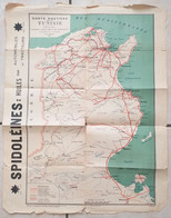 Carte Routiere De La TUNISIE éditée En 1923, Publicité Spidoléines - Roadmaps