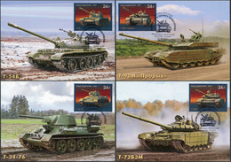 Russia. 2021. The History Of Domestic Tank Construction. Canc. Moscow (Mint) Set - Cartes Maximum