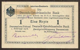 GERMAN EAST AFRICA. 1 Rupie 1916. Pick 21. Letters A4. Blue-green Printing. - 1. WK