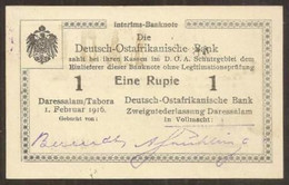 GERMAN EAST AFRICA. 1 Rupie 1916. Pick 19. Letters T2. - WWI