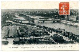 75016 PARIS - Panorama Vers Passy, Passerelle Du Métropolitain - Parc Et Château D'eau De Bernot (marchand De Charbon) - Arrondissement: 16