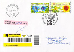Austria Registered FDC 2011 ATM Flowers (both Types) Marked 90 Jahre VÖPH (T22-36) - ATM - Frama (viñetas)