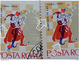Stamps Errors Chess Romania 1966 MI 2479 Printed With Misplaced Chess Piece Used - Varietà & Curiosità