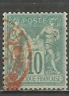 France - Type Sage - Type I (N Sous B) - N°65 10c. Vert - Obl. Cachet Rouge Des Imprimés - 1876-1878 Sage (Type I)