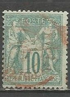 France - Type Sage - Type I (N Sous B) - N°65 10c. Vert - Obl. Cachet Rouge Des Imprimés - 1876-1878 Sage (Tipo I)