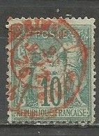 France - Type Sage - Type I (N Sous B) - N°65 10c. Vert - Obl. Cachet Rouge Des Imprimés - 1876-1878 Sage (Typ I)