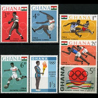 GHANA 1964 - Scott# 179-85 Olympics Set Of 7 LH - Ghana (1957-...)