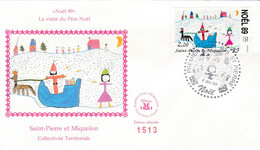 St Pierre & Miquelon PREMIER JOUR FDC 1989 512 Noël - FDC