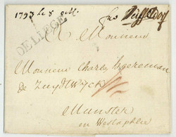 DE LIEGE + Franco Düsseldorf Pour Münster Westfalen 8 Octobre 1793 LSC - 1714-1794 (Paises Bajos Austriacos)