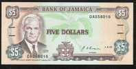 JAMAIQUE JAMAICA   P70e  5  DOLLARS 1992 #DA   UNC. - Jamaica